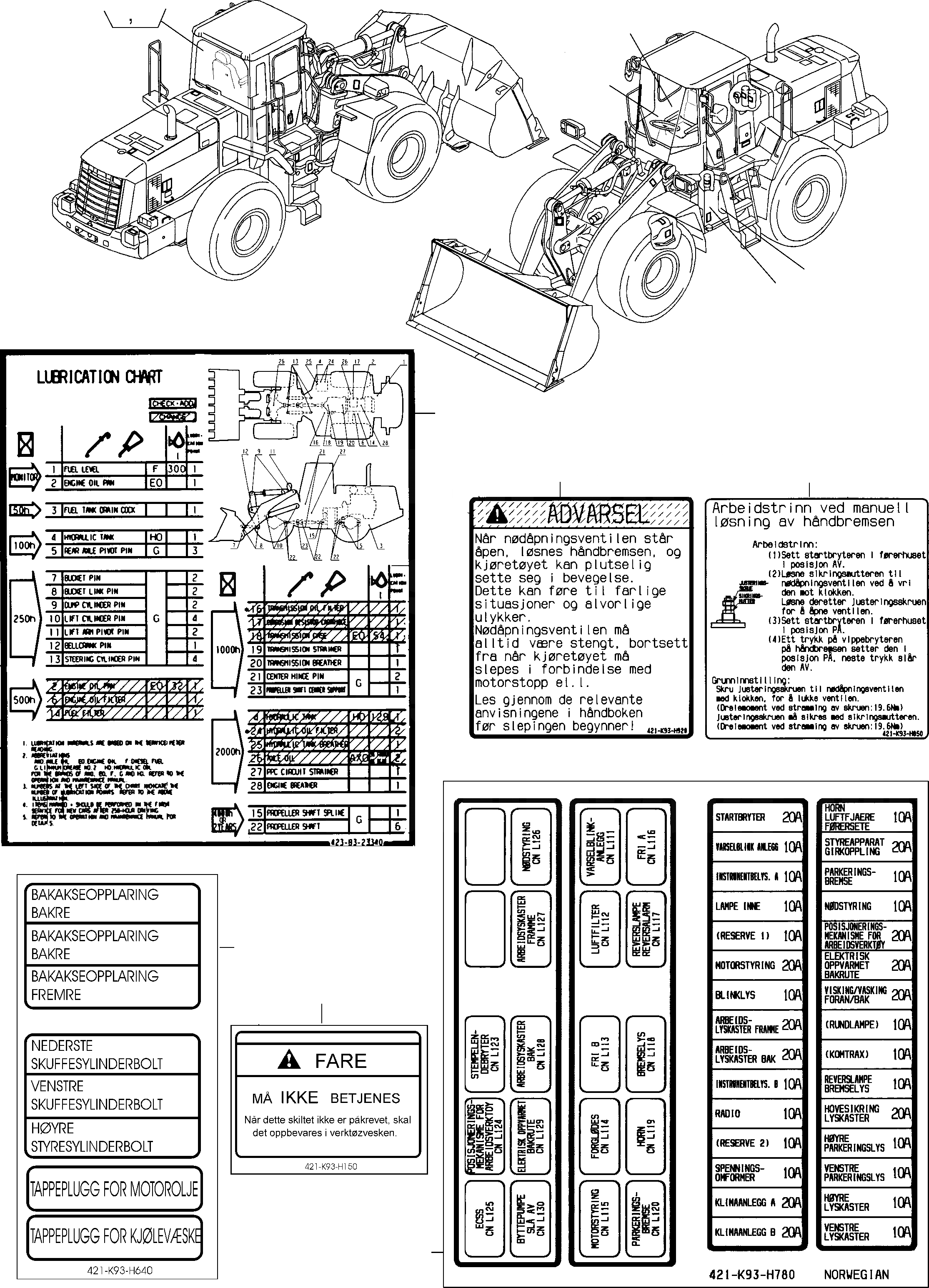 Схема запчастей Komatsu WA400-5 - ТАБЛИЧКИS, NORWEGIAN ИНСТРУМЕНТ, АКСЕССУАРЫ, БУКВЕНН.