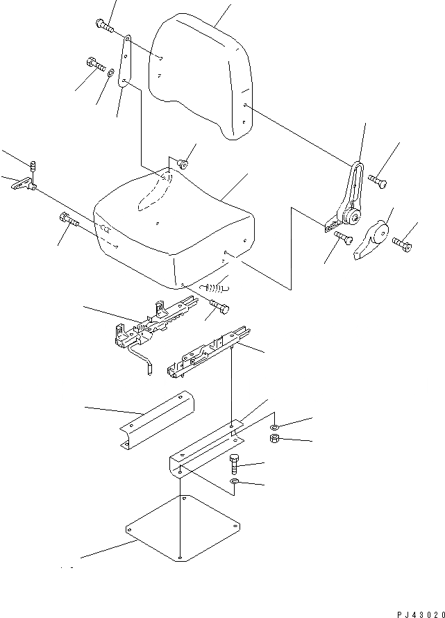 Схема запчастей Komatsu WA420-1 - СИДЕНЬЕ ОПЕРАТОРА (ЖЕСТК.) РАМА И ЧАСТИ КОРПУСА