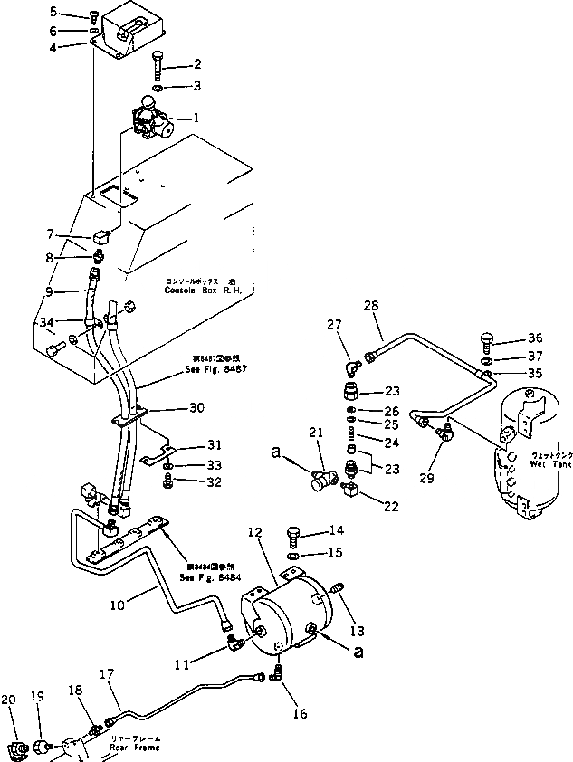 Схема запчастей Komatsu WA420-1 - ВОЗДУХОВОД (УПРАВЛ-Е TO/FROM БАК) (TBG/ABE СПЕЦ-Я.)(№-9999) СПЕЦ. APPLICATION ЧАСТИ