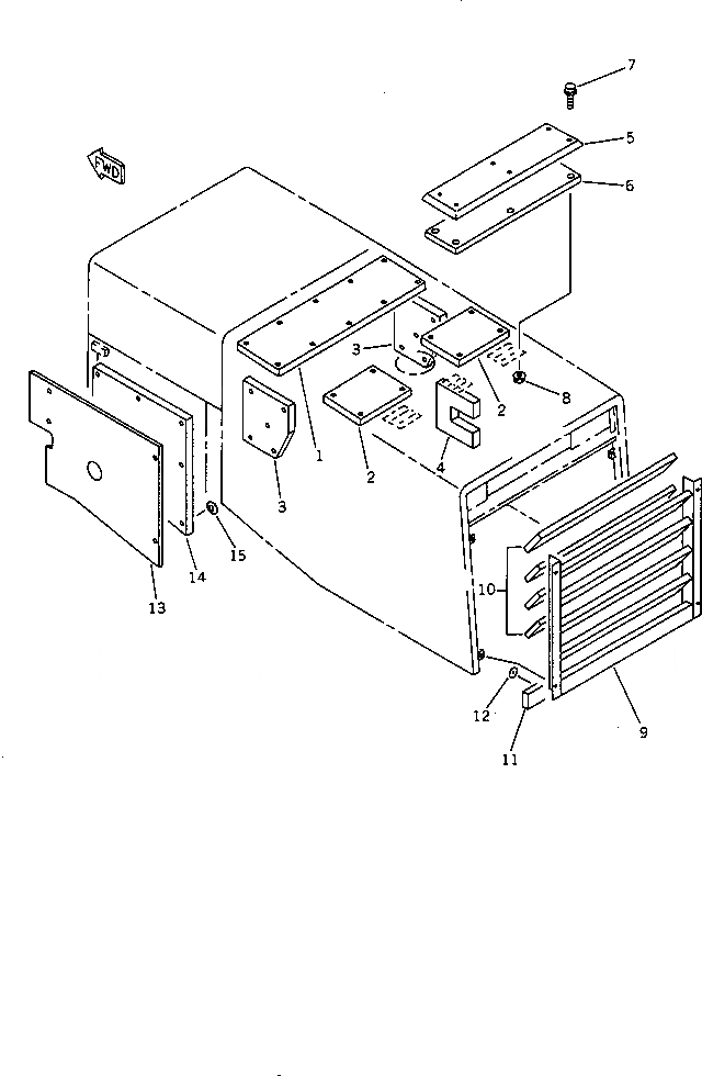 Схема запчастей Komatsu WA420-1 - NOISE ABATMENT ЧАСТИ (/)(№-9999) СПЕЦ. APPLICATION ЧАСТИ