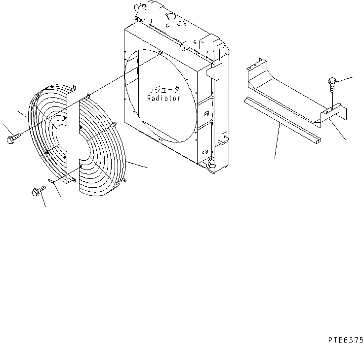 Схема запчастей Komatsu WA420-3CS - РЕШЕТКА ВЕНТИЛЯТОРА РАДИАТОРА И УПЛОТНЕНИЕ СИСТЕМА ОХЛАЖДЕНИЯ
