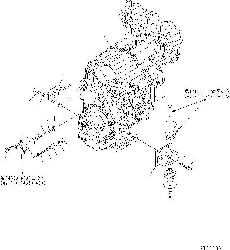 Схема запчастей Komatsu WA420-3CS - ТРАНСМИССИЯ (МОНТАЖНЫЙ КАРКАС И ТАХОГРАФ ПРИВОД) ТРАНСМИССИЯ