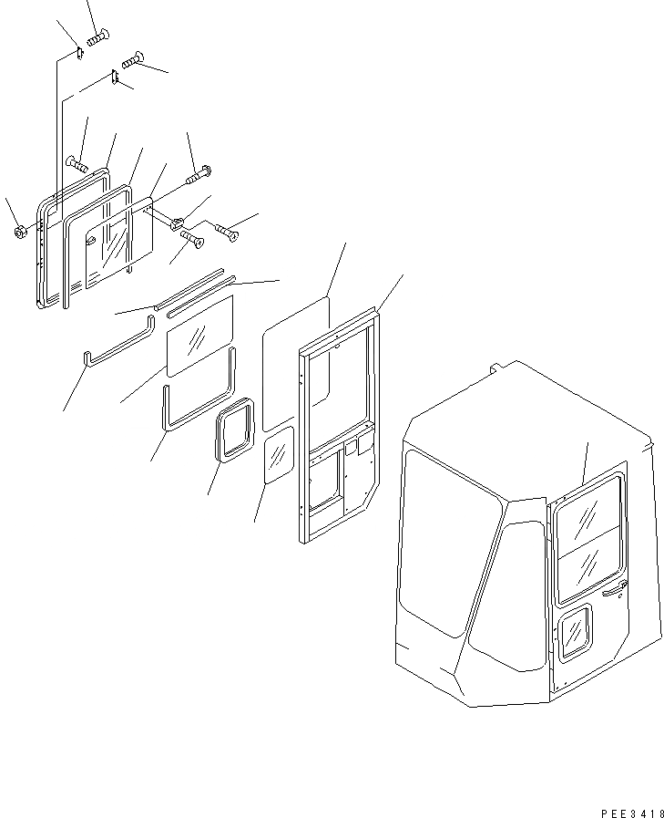 Схема запчастей Komatsu WA420-3CS - КАБИНА (ДВЕРЬ /) КАБИНА ОПЕРАТОРА И СИСТЕМА УПРАВЛЕНИЯ