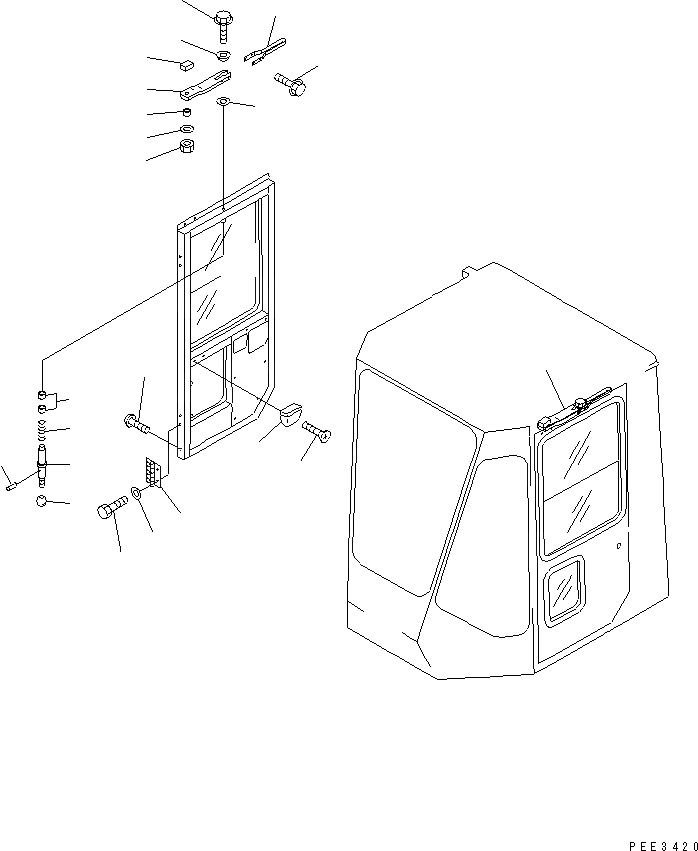 Схема запчастей Komatsu WA420-3CS - КАБИНА (ДВЕРЬ /) КАБИНА ОПЕРАТОРА И СИСТЕМА УПРАВЛЕНИЯ