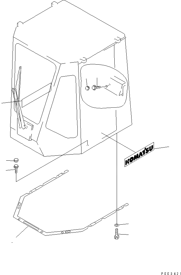 Схема запчастей Komatsu WA420-3CS - КАБИНА (ЭЛЕМЕНТЫ КРЕПЛЕНИЯ И ДВЕРЬ ТАБЛИЧКИ) КАБИНА ОПЕРАТОРА И СИСТЕМА УПРАВЛЕНИЯ