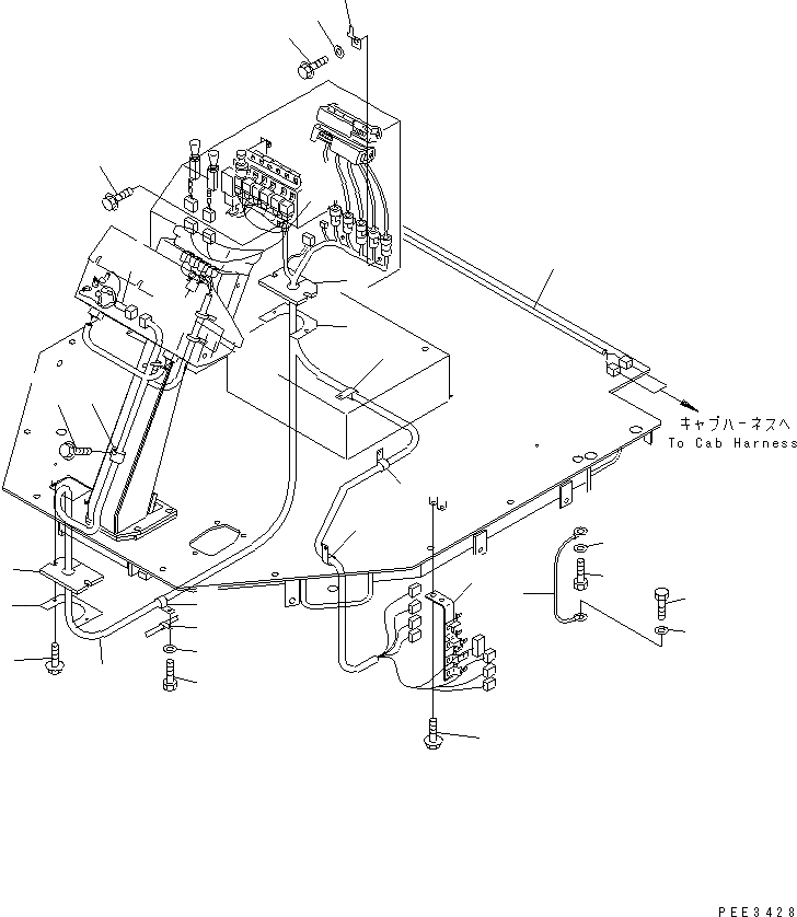 Схема запчастей Komatsu WA420-3CS - ПОЛ Э/ПРОВОДКА КАБИНА ОПЕРАТОРА И СИСТЕМА УПРАВЛЕНИЯ