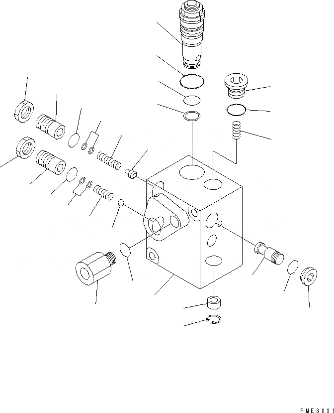 Схема запчастей Komatsu WA420-3CS - ОТСЕК ДВИГАТЕЛЯ(КЛАПАН АККУМУЛЯТОРА) ЧАСТИ КОРПУСА