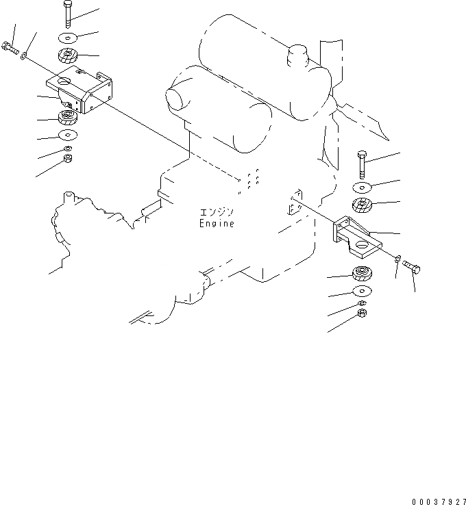 Схема запчастей Komatsu WA420-3 - КРЕПЛЕНИЕ ДВИГАТЕЛЯ (ДЛЯ НАКАЧИВАНИЕ ШИН КОМПЛЕКТ) КОМПОНЕНТЫ ДВИГАТЕЛЯ
