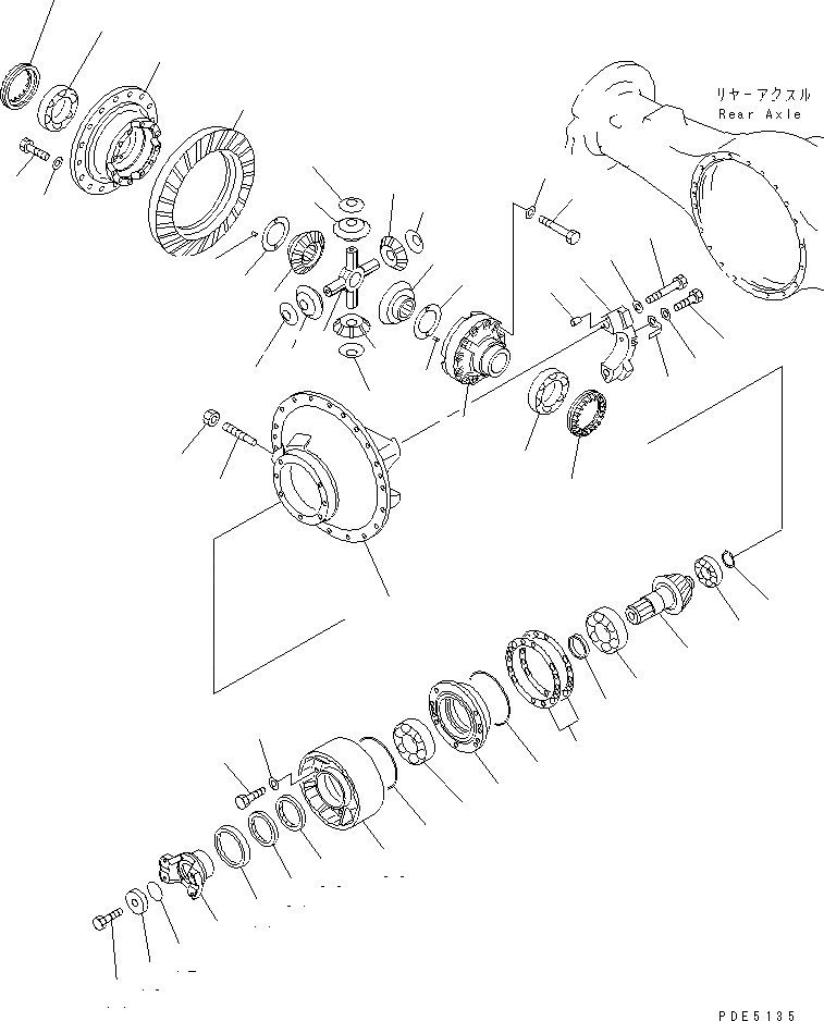 Схема запчастей Komatsu WA420-3 - ЗАДН. МОСТ (ЗАДНИЙ ДИФФЕРЕНЦИАЛ) ТРАНСМИССИЯ
