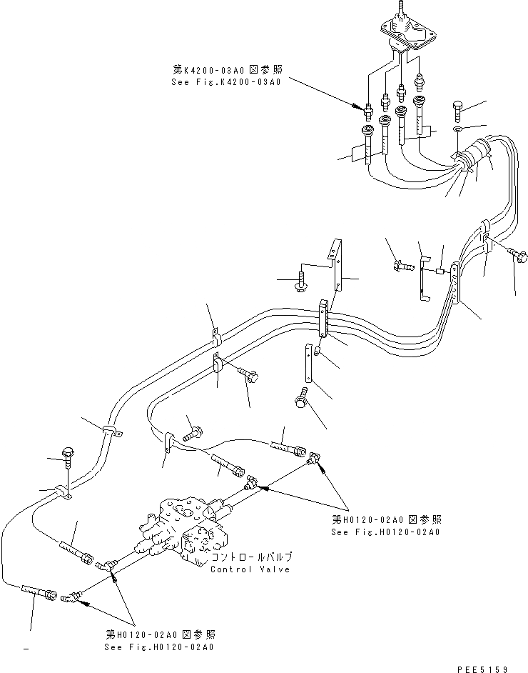 Схема запчастей Komatsu WA420-3 - ГИДРОЛИНИЯ (P.P.C. КЛАПАН ГЛАВН. ЛИНИЯ) ГИДРАВЛИКА