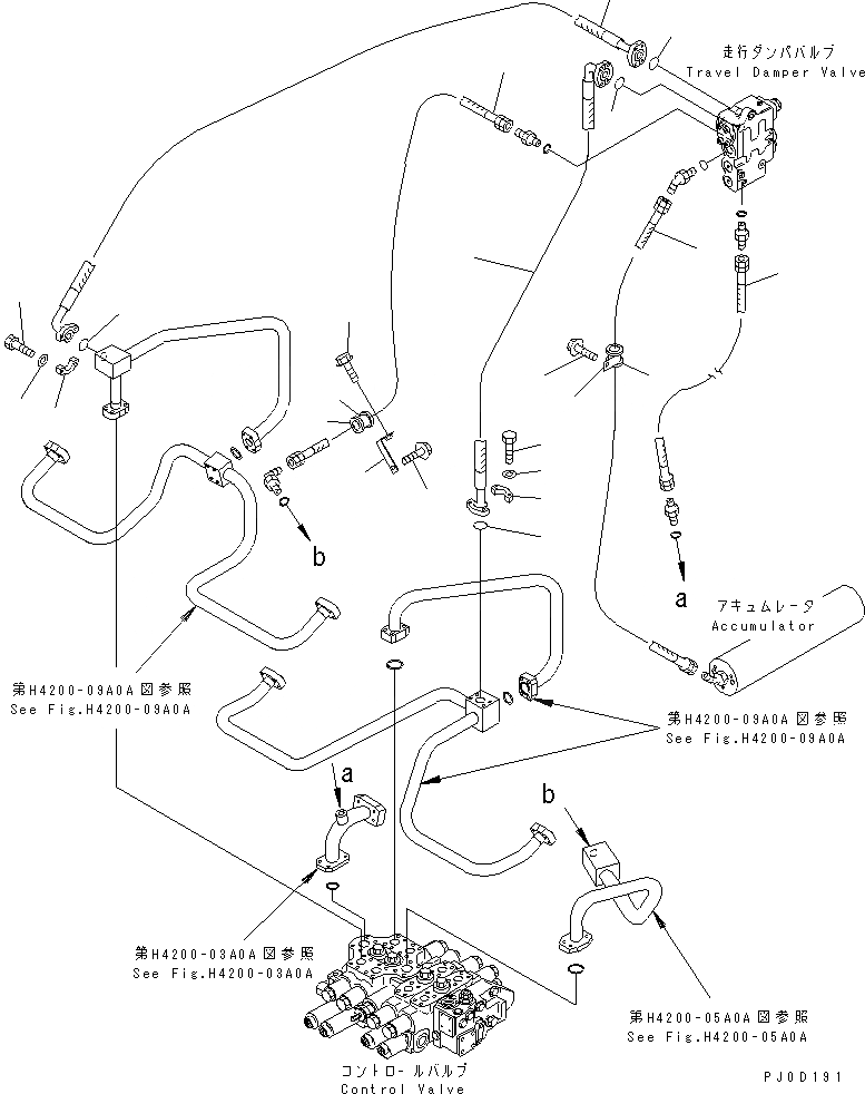 Схема запчастей Komatsu WA420-3 - ГИДРОЛИНИЯ (ЛИНИЯ ECSS) (С ECSS)(№-) ГИДРАВЛИКА