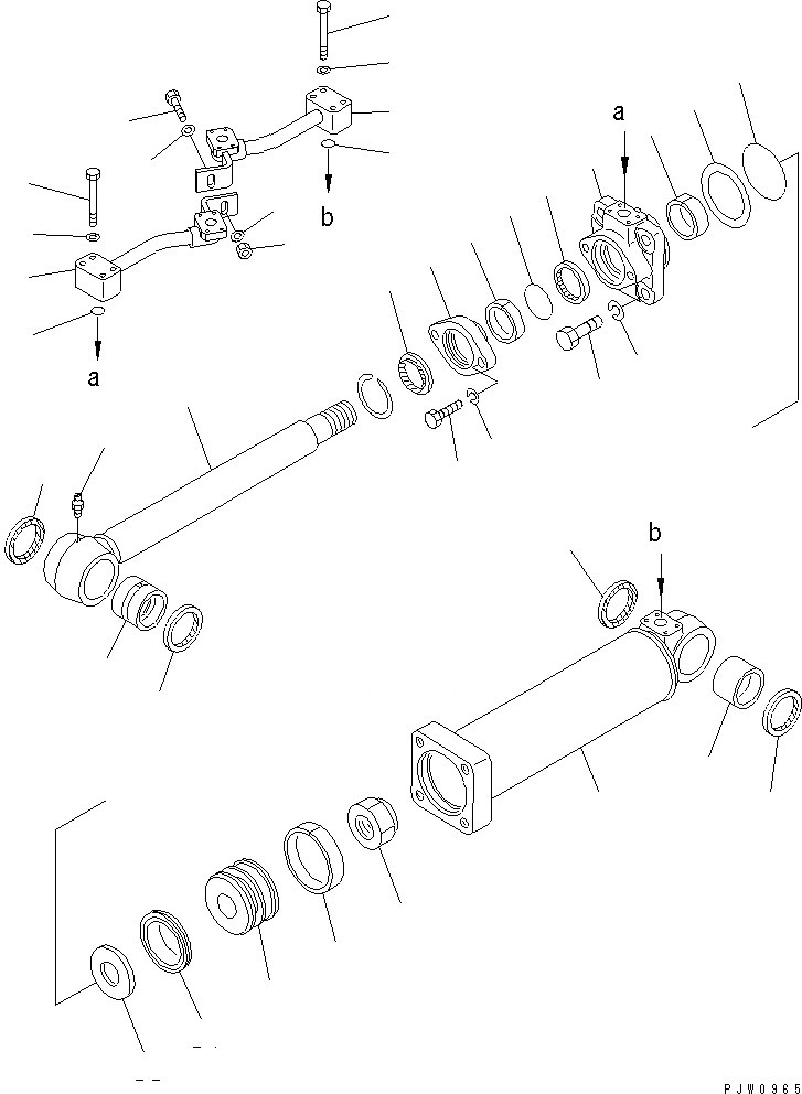 Схема запчастей Komatsu WA420-3 - ЦИЛИНДР ЗАХВАТА(№-) ОСНОВН. КОМПОНЕНТЫ И РЕМКОМПЛЕКТЫ