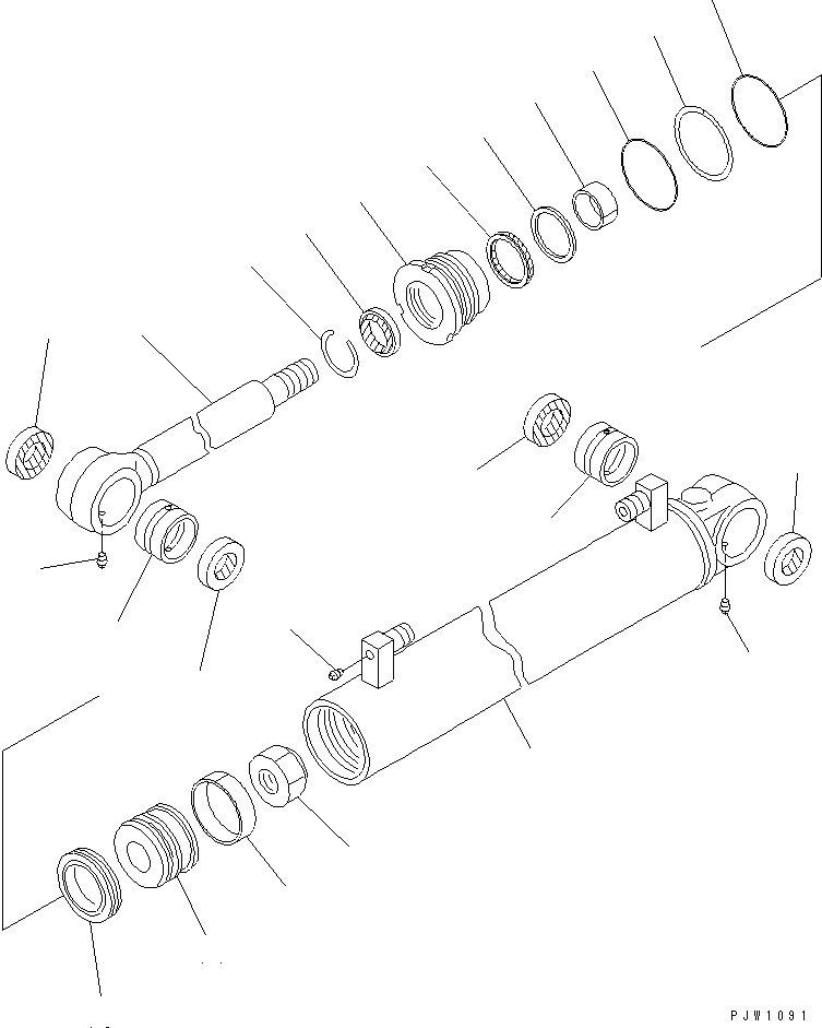 Схема запчастей Komatsu WA420-3 - ЦИЛИНДР РУЛЕВ. УПР-Я(№-) ОСНОВН. КОМПОНЕНТЫ И РЕМКОМПЛЕКТЫ