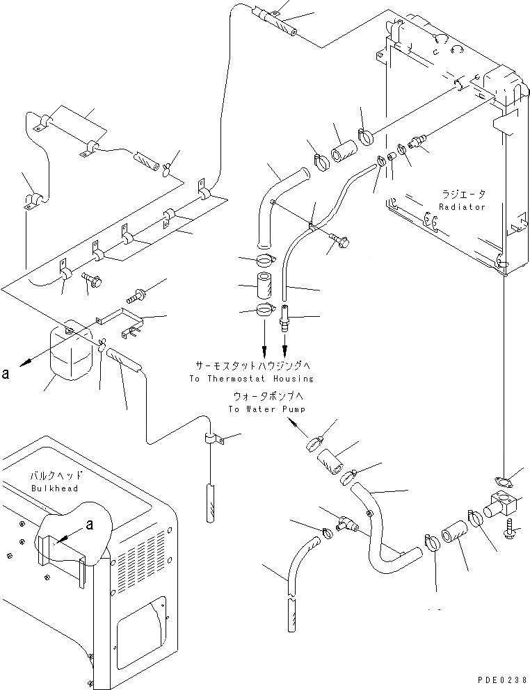 Схема запчастей Komatsu WA420-3 - СИСТЕМА ТРУБ РАДИАТОРА(№-) КОМПОНЕНТЫ ДВИГАТЕЛЯ И ЭЛЕКТРИКА