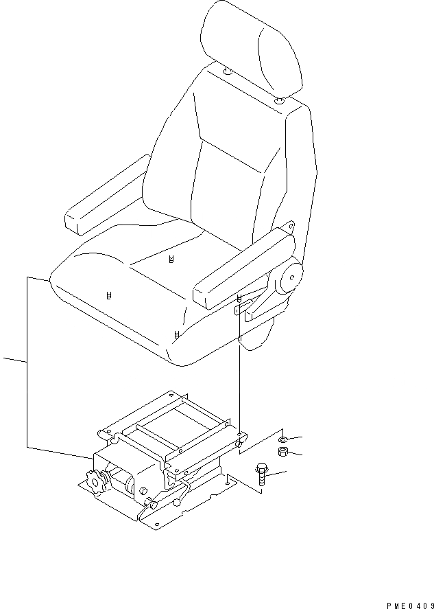 Схема запчастей Komatsu WA420-3 - СИДЕНЬЕ ОПЕРАТОРА (С ПОДВЕСКА) (ТКАНЬ ТИП) (С ECSS)(№-) РАМА И ЧАСТИ КОРПУСА