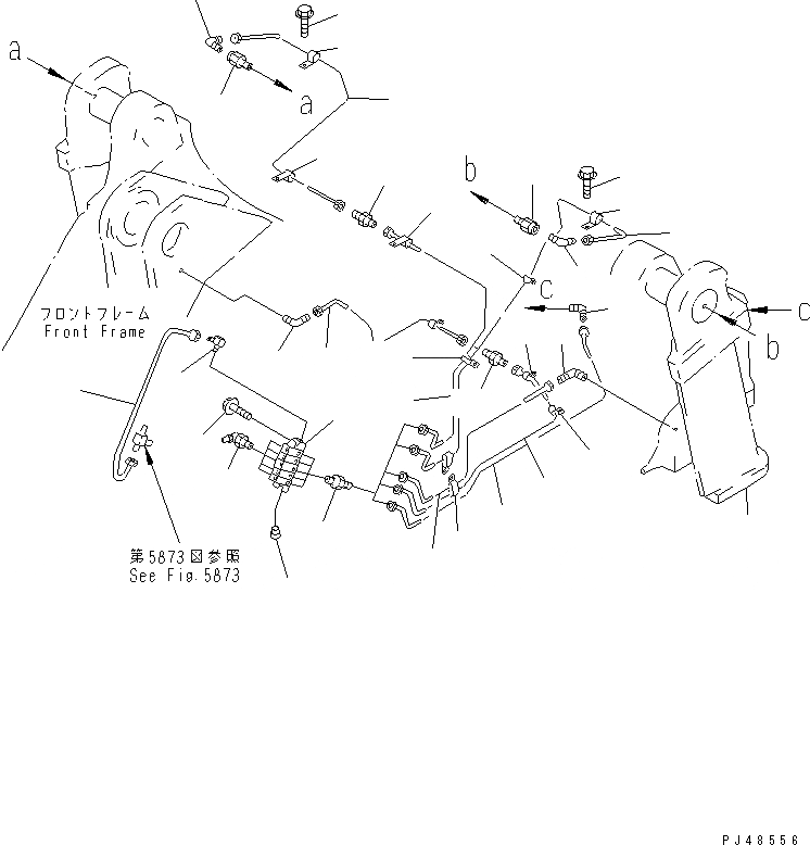 Схема запчастей Komatsu WA420-3 - АВТОМАТИЧ. СМАЗ. СИСТЕМА (ПЕРЕДН. РАМА ЦЕНТРАЛЬНЫЙ ПАЛЕЦ)(№-) РАМА И ЧАСТИ КОРПУСА