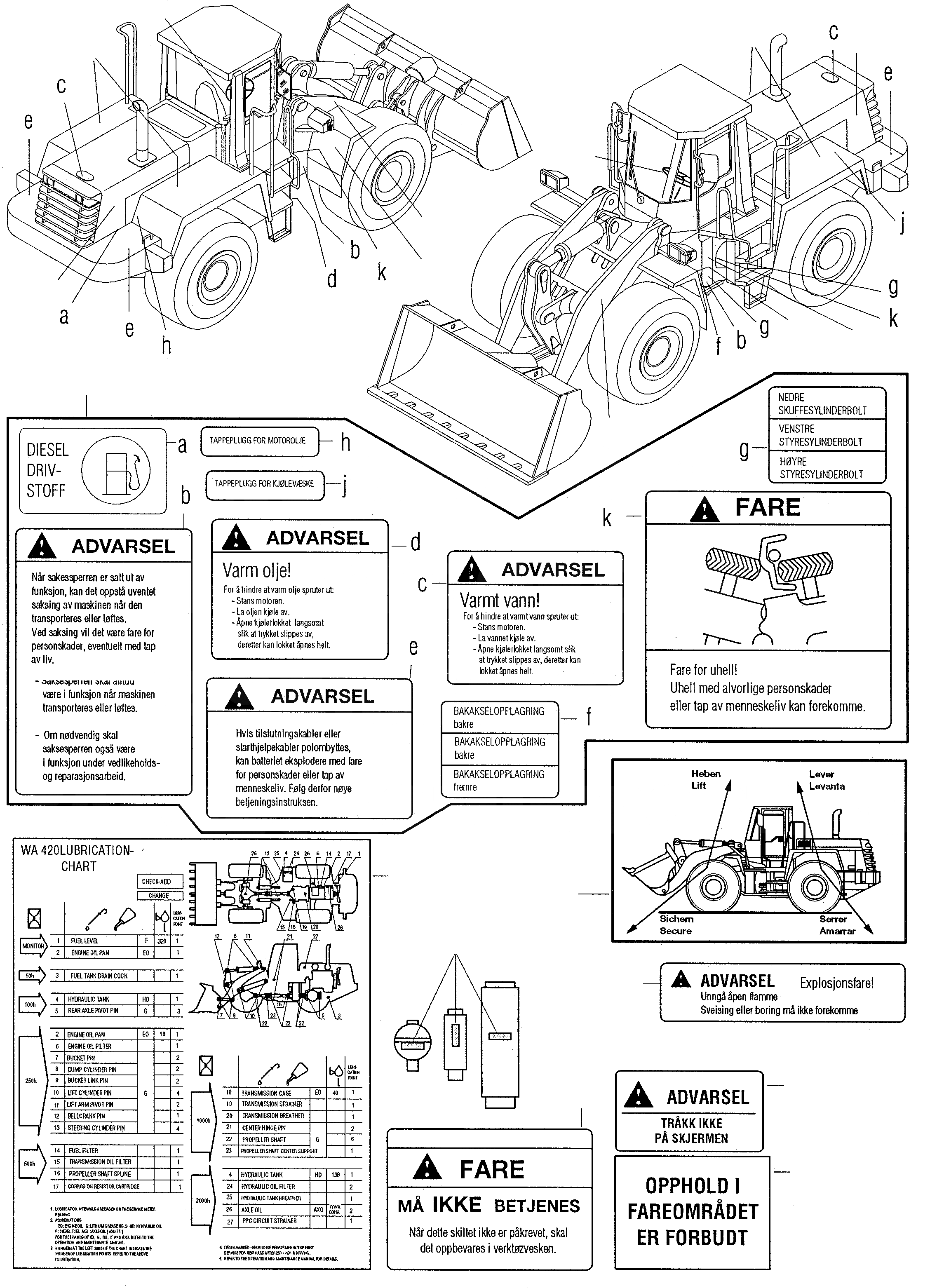 Схема запчастей Komatsu WA420-3 - ТАБЛИЧКИS, NORWEGIAN ИНСТРУМЕНТ, АКСЕССУАРЫ, БУКВЕНН.