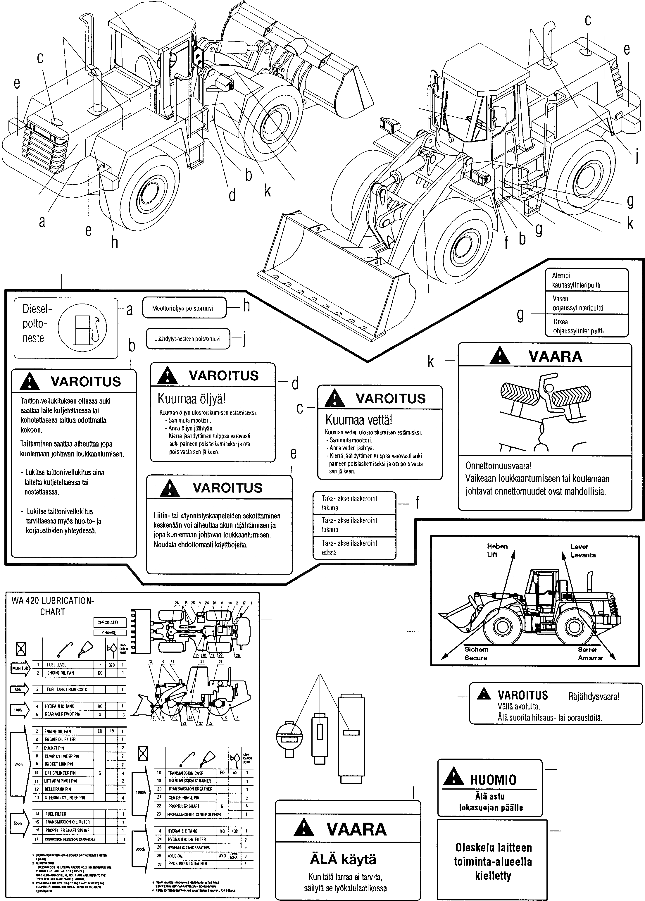 Схема запчастей Komatsu WA420-3 - ТАБЛИЧКИS, FINNISH ИНСТРУМЕНТ, АКСЕССУАРЫ, БУКВЕНН.