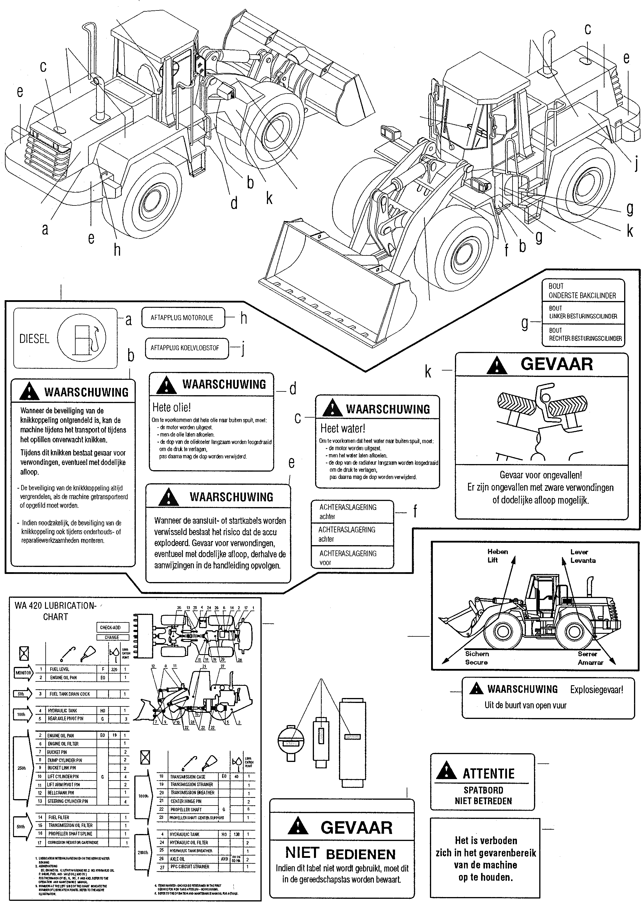 Схема запчастей Komatsu WA420-3 - ТАБЛИЧКИS, DUTCH ИНСТРУМЕНТ, АКСЕССУАРЫ, БУКВЕНН.