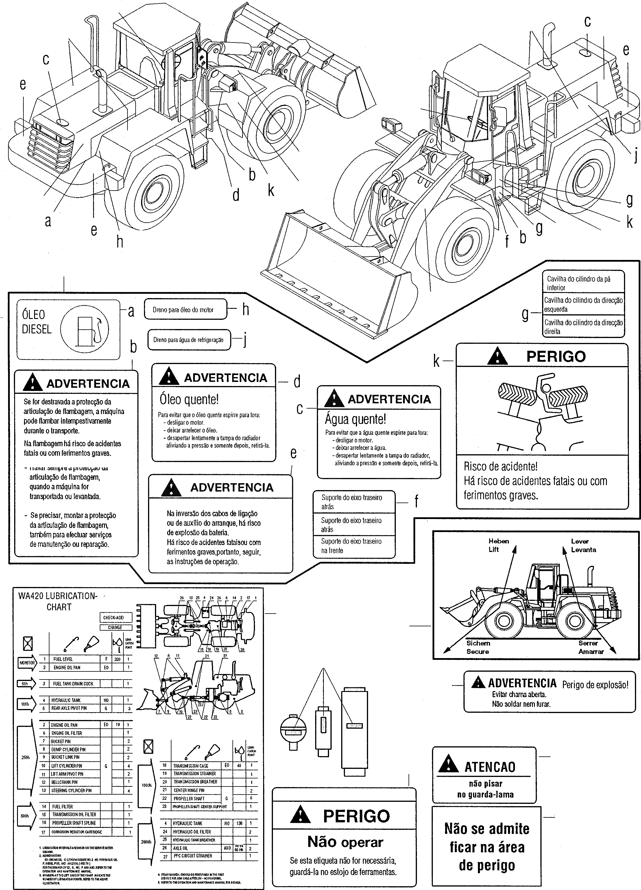 Схема запчастей Komatsu WA420-3 - ТАБЛИЧКИS, ПОРТУГАЛ. ИНСТРУМЕНТ, АКСЕССУАРЫ, БУКВЕНН.