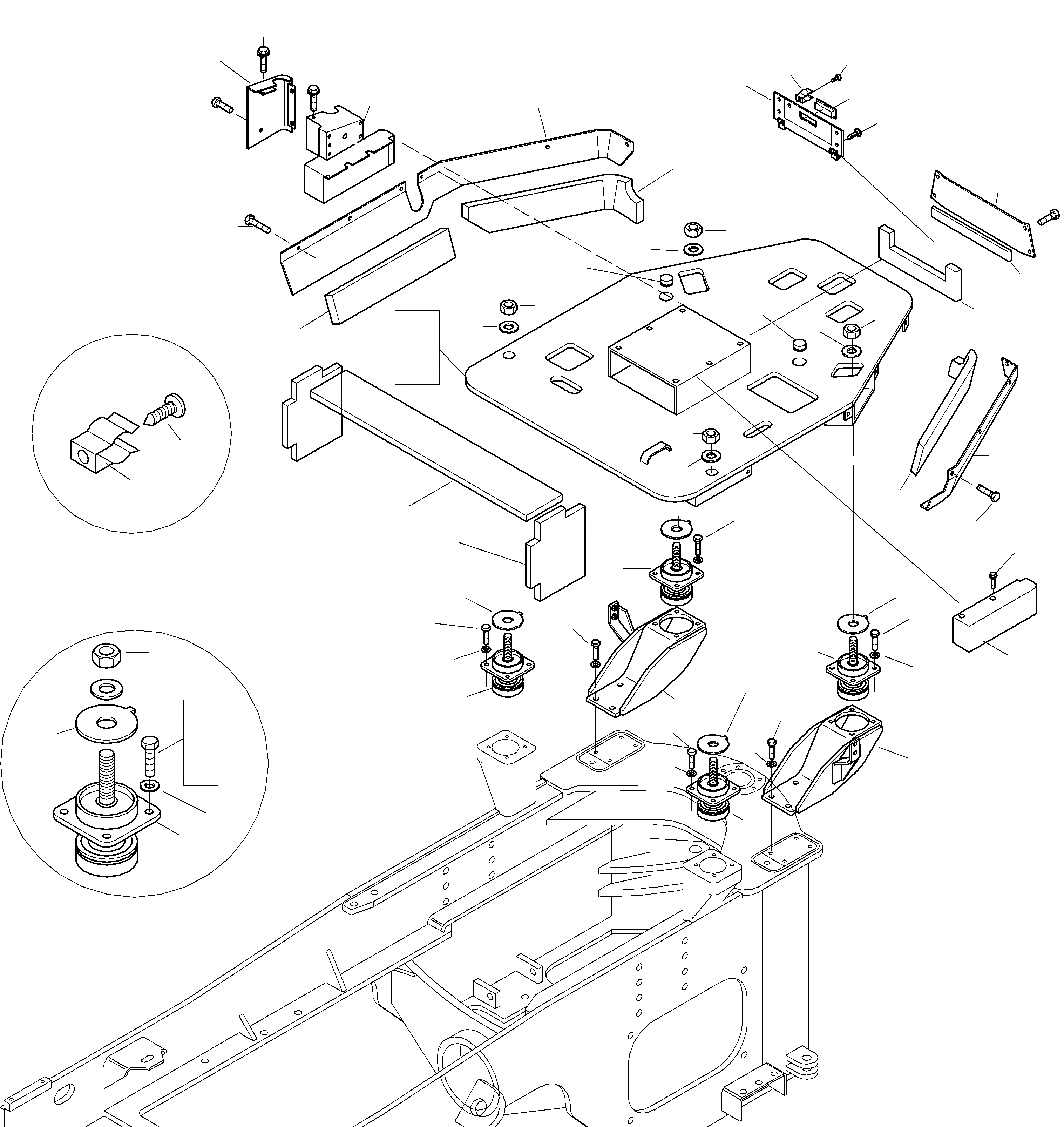 Схема запчастей Komatsu WA420-3 - ПЛАТФОРМА, ATTACHING ЧАСТИ РАМА