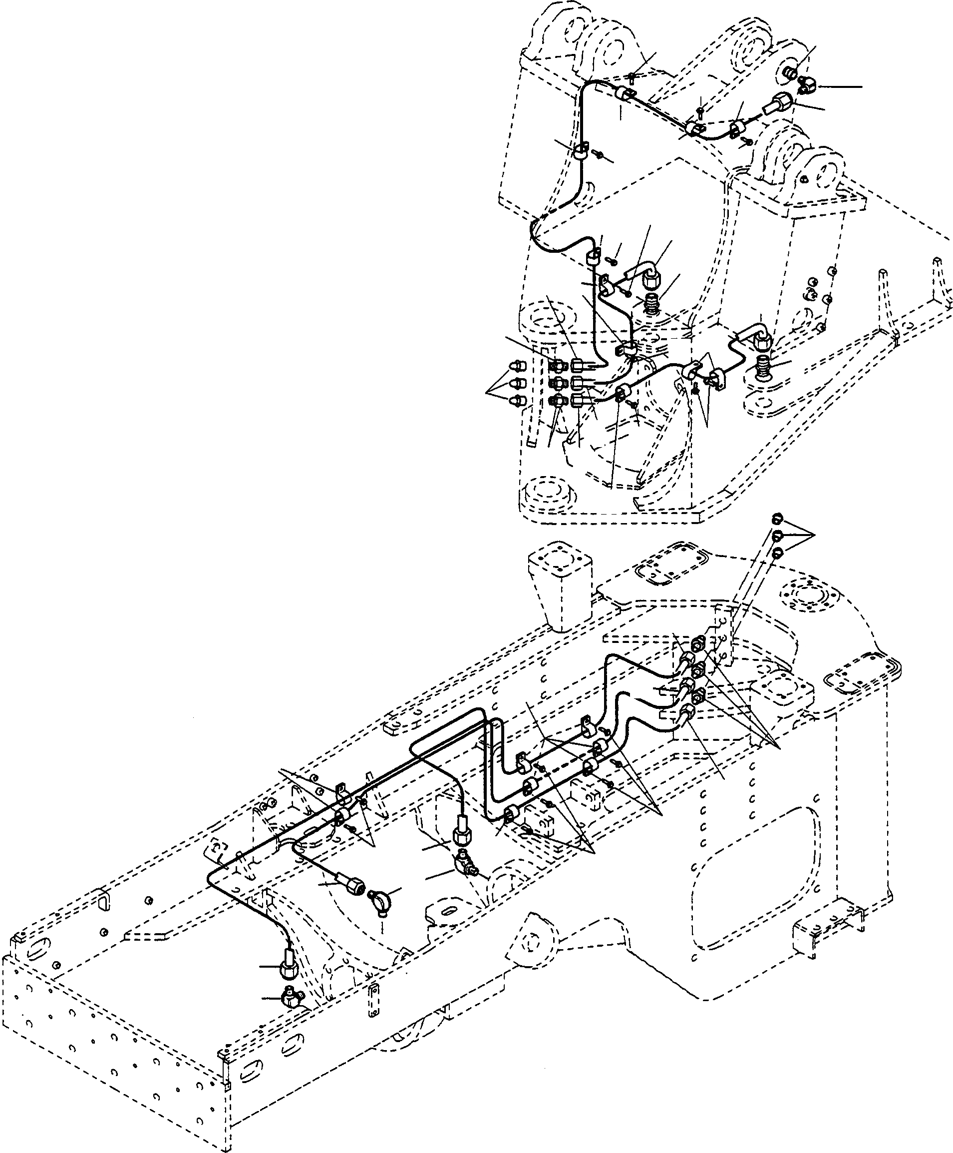 Схема запчастей Komatsu WA420-3 - ЗАДН. РАМА, СМАЗКА PIPE РАМА