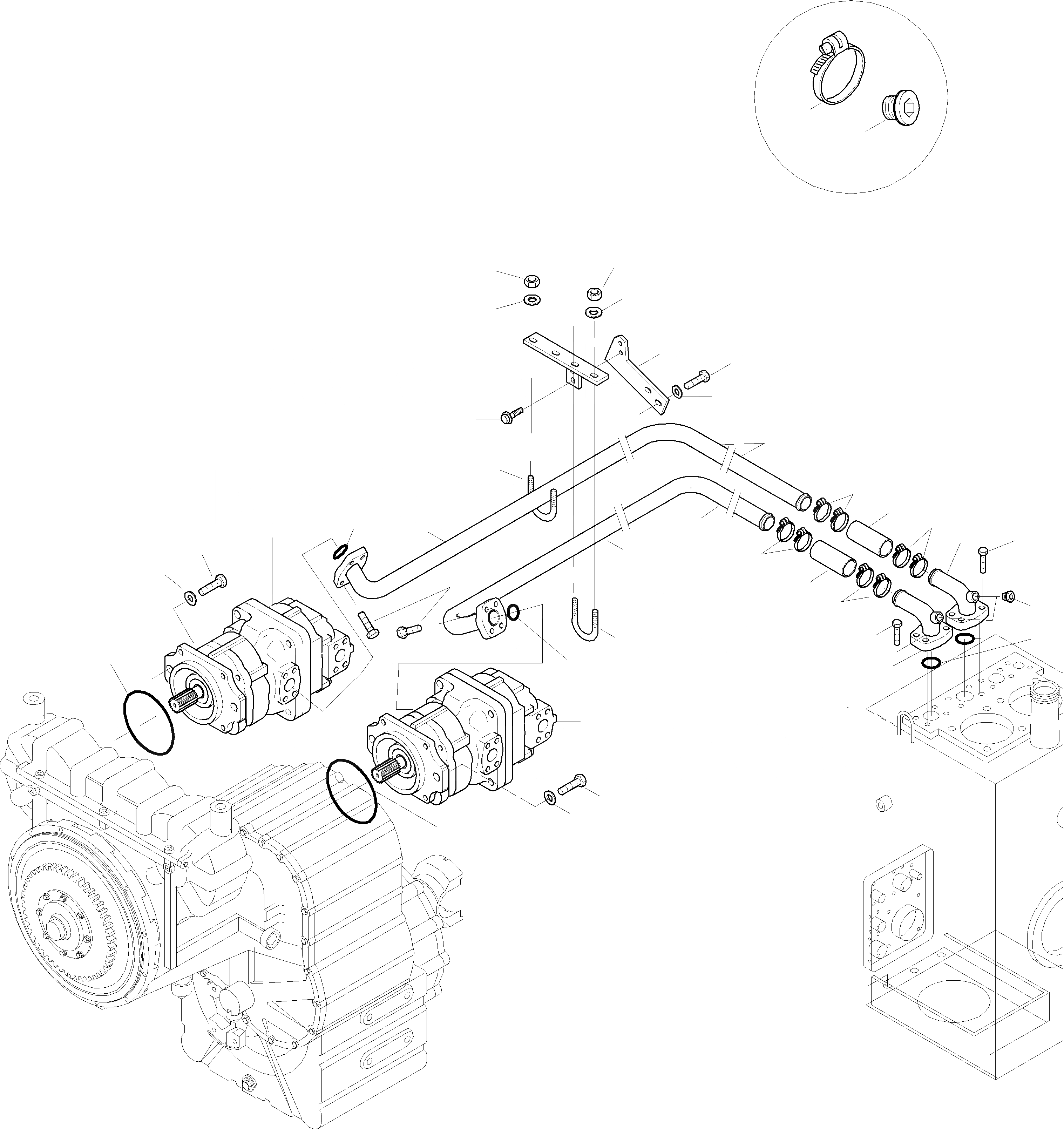 Схема запчастей Komatsu WA420-3 - НАСОСS ДЛЯ ГИДРАВЛИКА ГИДРАВЛИКА