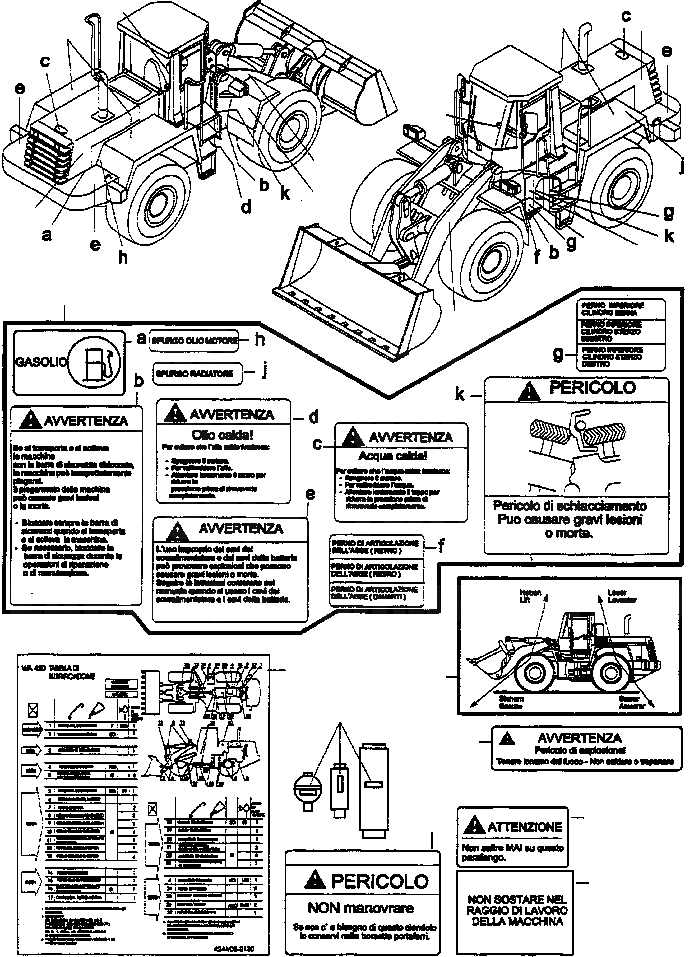 Схема запчастей Komatsu WA420-3 active - ТАБЛИЧКИS, ИТАЛИЯ ИНСТРУМЕНТ, АКСЕССУАРЫ, БУКВЕНН.