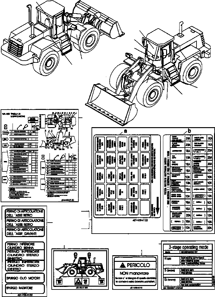 Схема запчастей Komatsu WA420-3 active - ТАБЛИЧКИS, ИТАЛИЯ ИНСТРУМЕНТ, АКСЕССУАРЫ, БУКВЕНН.