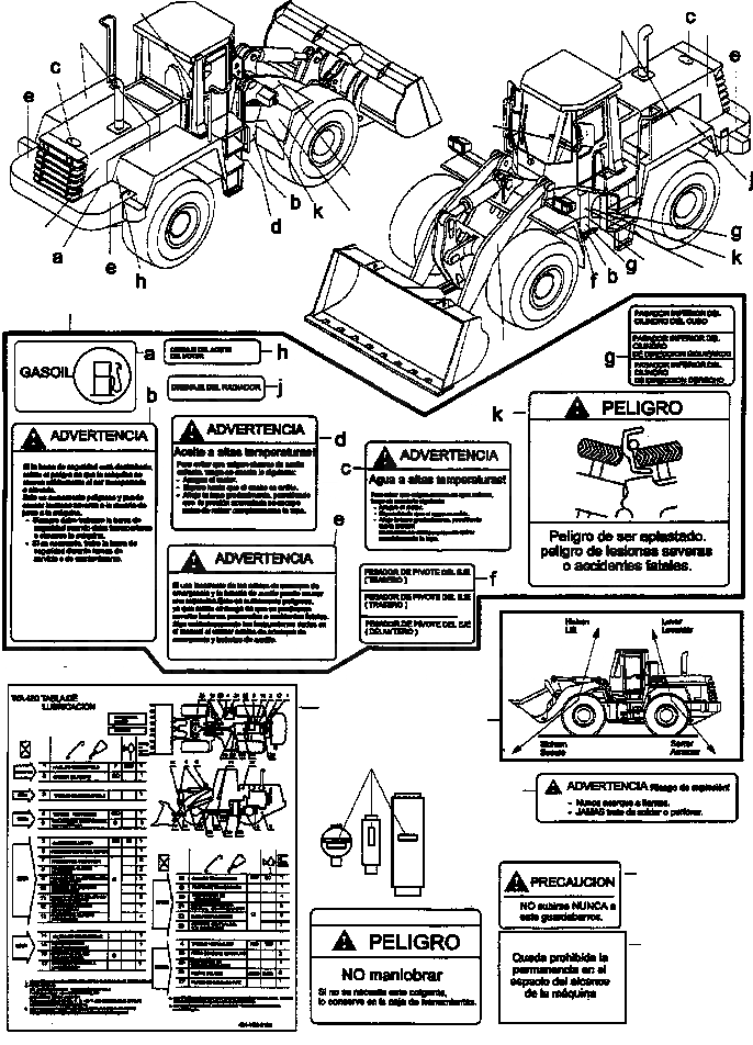 Схема запчастей Komatsu WA420-3 active - ТАБЛИЧКИS, ИСПАНИЯ ИНСТРУМЕНТ, АКСЕССУАРЫ, БУКВЕНН.