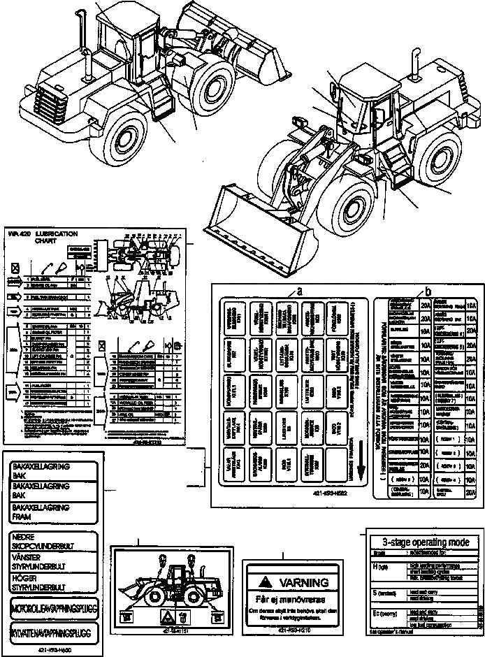 Схема запчастей Komatsu WA420-3 active - ТАБЛИЧКИS, SWEDISH ИНСТРУМЕНТ, АКСЕССУАРЫ, БУКВЕНН.