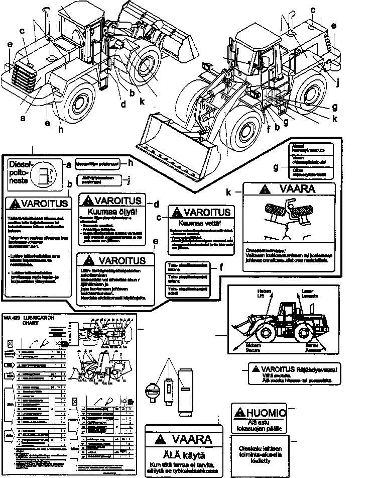 Схема запчастей Komatsu WA420-3 active - ТАБЛИЧКИS, FINNISH ИНСТРУМЕНТ, АКСЕССУАРЫ, БУКВЕНН.