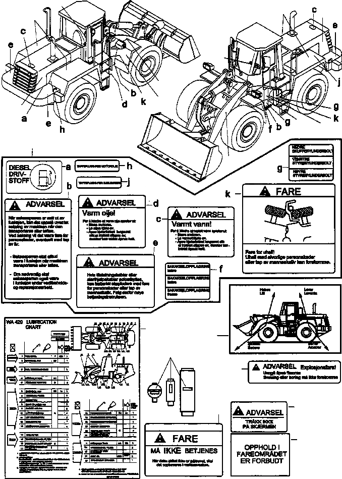 Схема запчастей Komatsu WA420-3 active - ТАБЛИЧКИS, NORWEGIAN ИНСТРУМЕНТ, АКСЕССУАРЫ, БУКВЕНН.