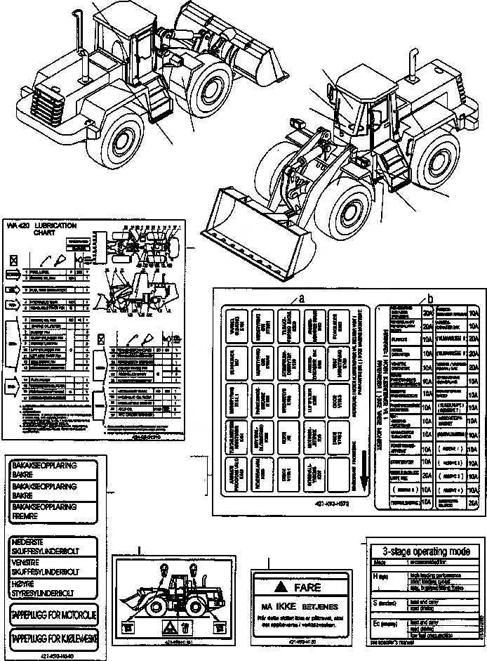 Схема запчастей Komatsu WA420-3 active - ТАБЛИЧКИS, NORWEGIAN ИНСТРУМЕНТ, АКСЕССУАРЫ, БУКВЕНН.