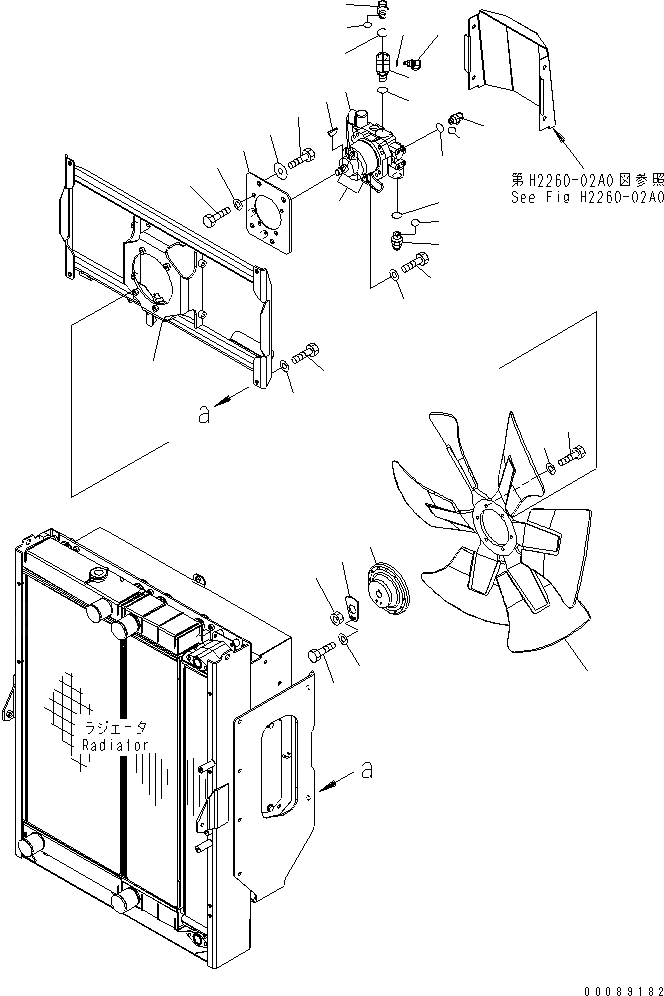 Схема запчастей Komatsu WA430-6 - РАДИАТОР (МОТОР ВЕНТИЛЯТОРА)(№-) СИСТЕМА ОХЛАЖДЕНИЯ