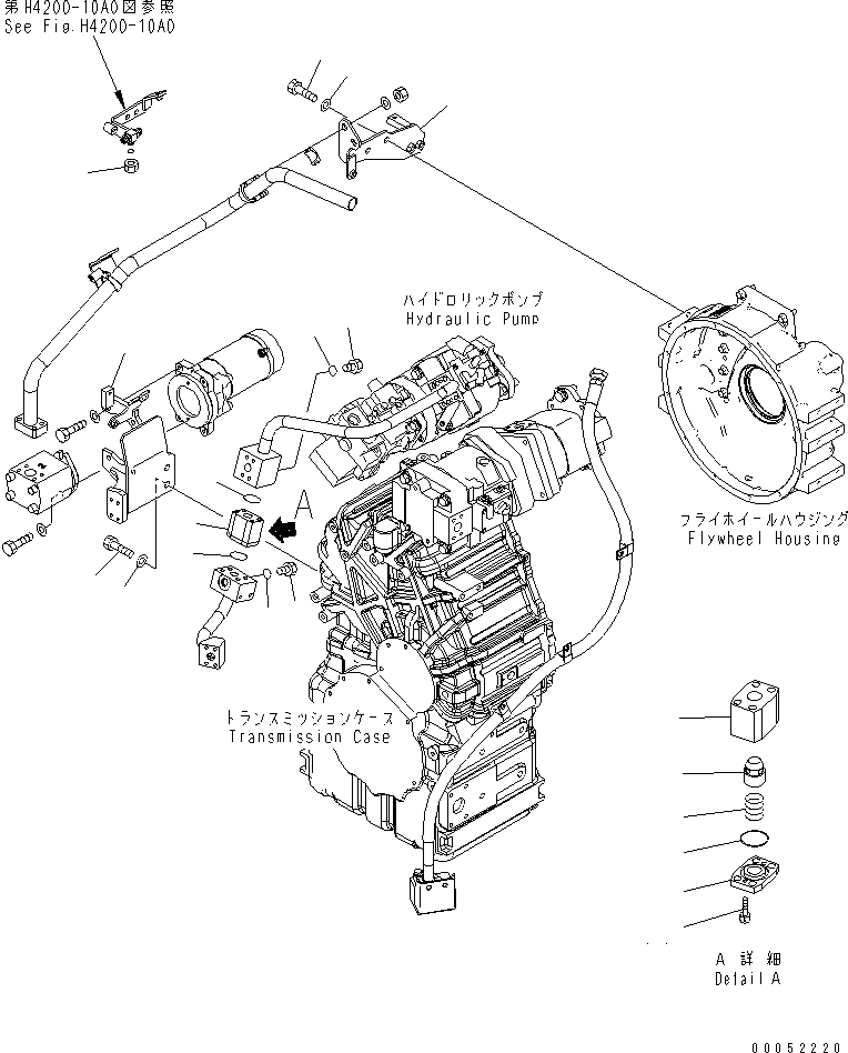 Схема запчастей Komatsu WA430-6 - ГИДРОТРАНСФОРМАТОР И ТРАНСМИССИЯ (КОРПУС)(№-) СИЛОВАЯ ПЕРЕДАЧА