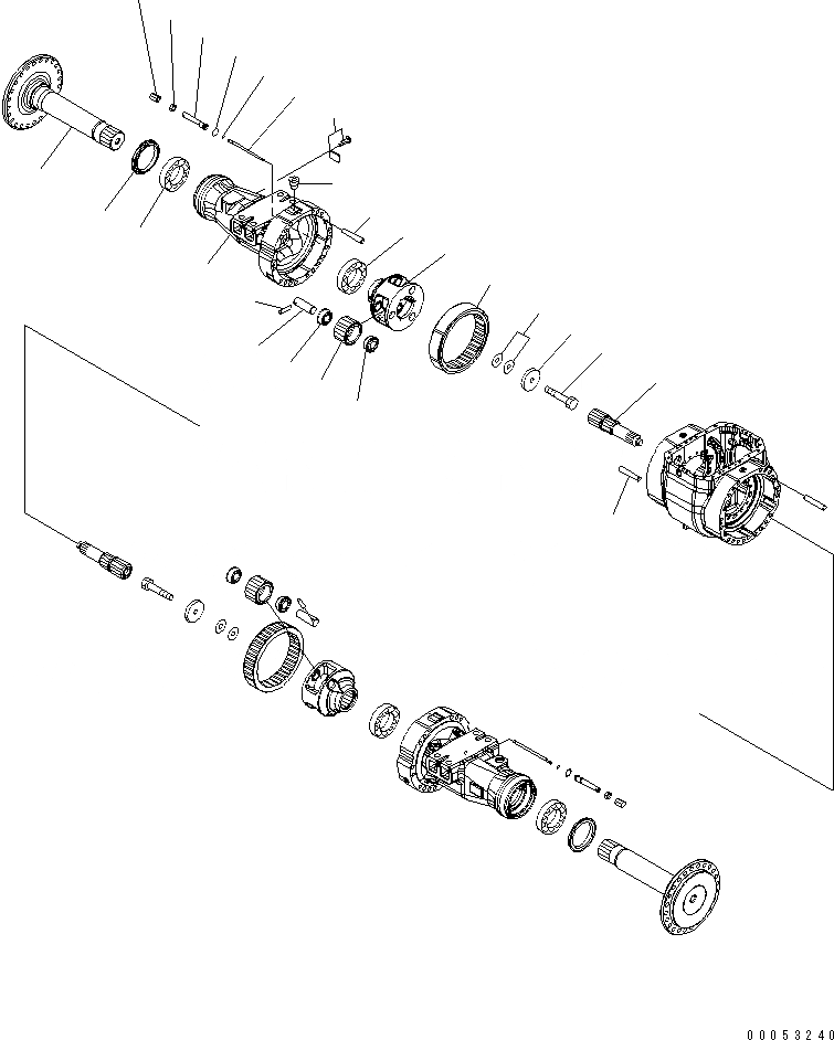 Схема запчастей Komatsu WA430-6 - ПЕРЕДНИЙ МОСТ (КОНЕЧНАЯ ПЕРЕДАЧА) (ПРАВ.)(№-) СИЛОВАЯ ПЕРЕДАЧА