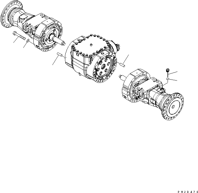 Схема запчастей Komatsu WA430-6 - ПЕРЕДНИЙ МОСТ (КРЕПЛЕНИЕ И МАСЛ. ЩУП)(№-) СИЛОВАЯ ПЕРЕДАЧА