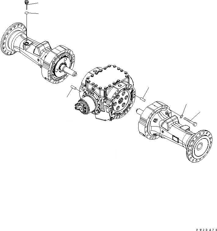 Схема запчастей Komatsu WA430-6 - ЗАДН. МОСТ (ЭЛЕМЕНТЫ КРЕПЛЕНИЯ И ЗАГЛУШКА)(№-) СИЛОВАЯ ПЕРЕДАЧА