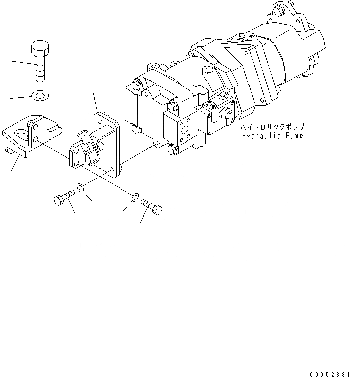 Схема запчастей Komatsu WA430-6 - ГИДР. НАСОС. (ЭЛЕМЕНТЫ КРЕПЛЕНИЯ)(№-) ГИДРАВЛИКА