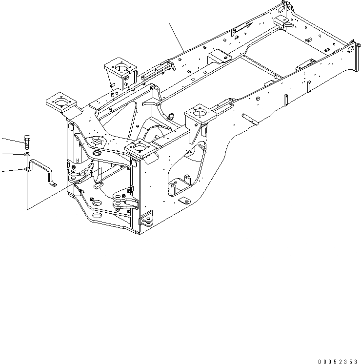 Схема запчастей Komatsu WA430-6 - ЗАДН. РАМА (ДЛЯ ПРОТИВОВЕС - ДЛЯ LOG И ВИЛЫ)(№-) ОСНОВНАЯ РАМА И ЕЕ ЧАСТИ