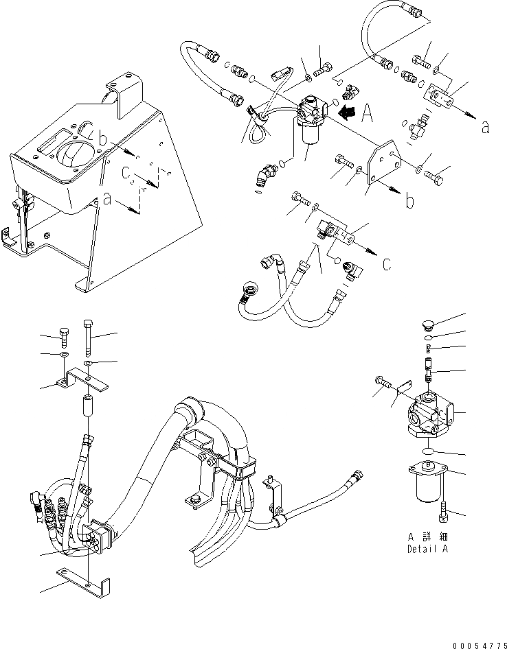 Схема запчастей Komatsu WA430-6 - УПРАВЛЕНИЕ ПОГРУЗКОЙ (P.P.C. ШЛАНГИ) (/) (ДЛЯ MULTI FUNCTION MONO РЫЧАГ)(№-) КАБИНА ОПЕРАТОРА И СИСТЕМА УПРАВЛЕНИЯ