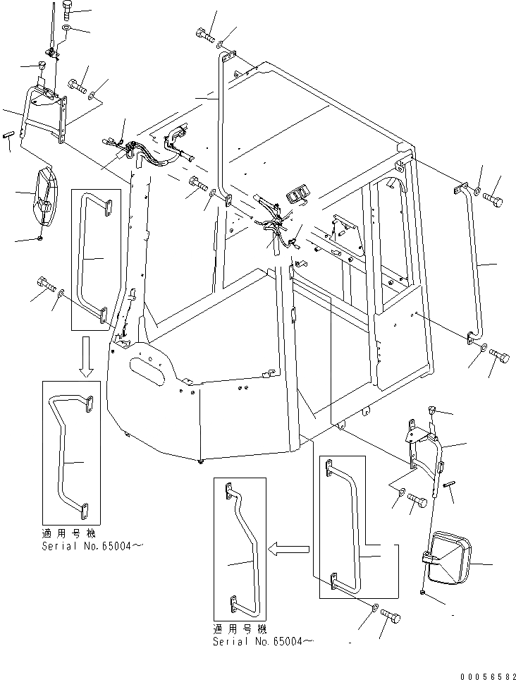 Схема запчастей Komatsu WA430-6 - MIRROR(№-) ЧАСТИ КОРПУСА