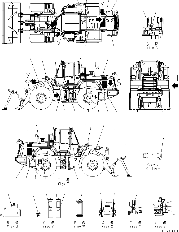 Схема запчастей Komatsu WA430-6 - МАРКИРОВКА (АНГЛ.) (/)(№-) МАРКИРОВКА