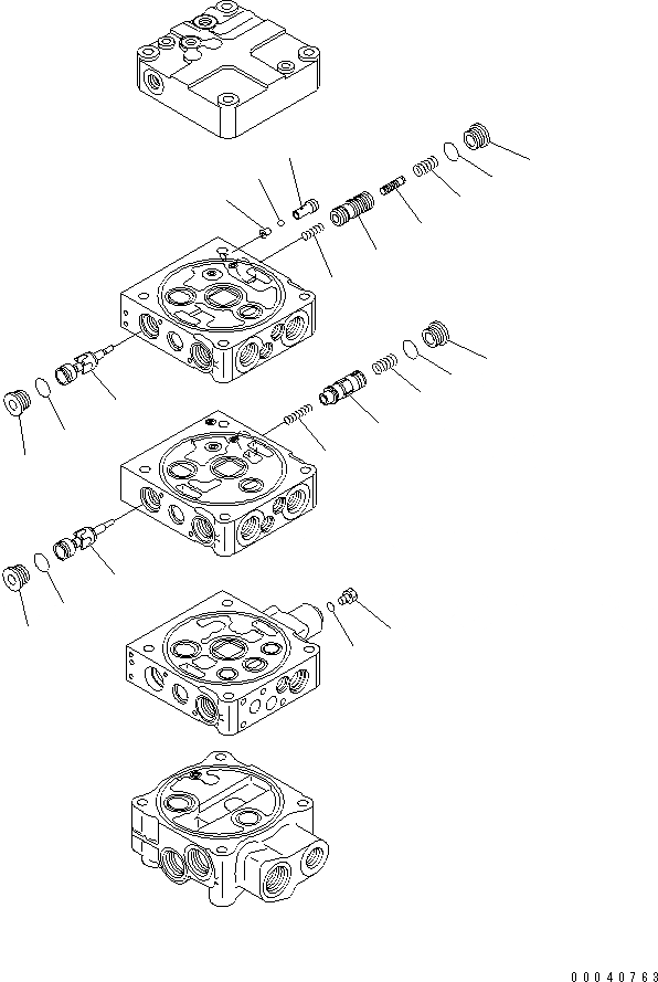 Схема запчастей Komatsu WA430-6 - КОНТРОЛЬНЫЙ КЛАПАН (2-Х СЕЦИОНН.) (ECSS LESS) (/7)(№-) ОСНОВН. КОМПОНЕНТЫ И РЕМКОМПЛЕКТЫ