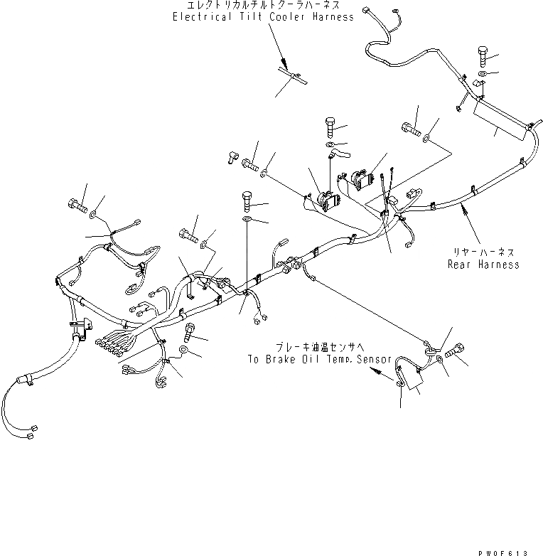 Схема запчастей Komatsu WA430-5-SN - ПРОВОДКА ЗАДН. РАМА (/) ЭЛЕКТРИКА