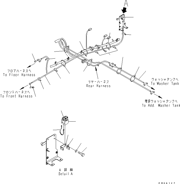 Схема запчастей Komatsu WA430-5-SN - ПРОВОДКА (ДЛЯ КАБИНА ДЛЯ 2 ЧЕЛ.) ЭЛЕКТРИКА