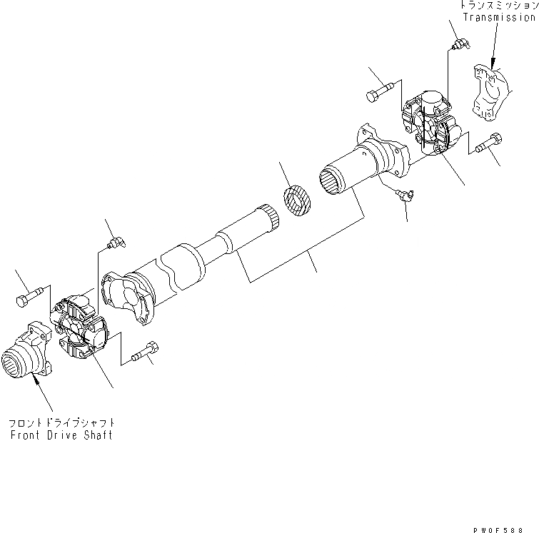 Схема запчастей Komatsu WA430-5-SN - ВЕДУЩ. ВАЛ ТРАНСМИССИЯ