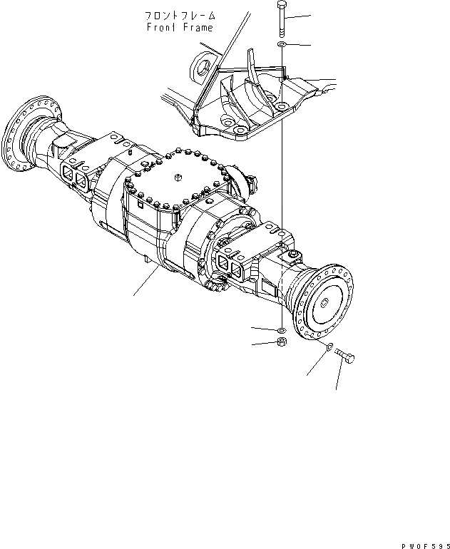 Схема запчастей Komatsu WA430-5-SN - ПЕРЕДНИЙ МОСТ КРЕПЛЕНИЕ ТРАНСМИССИЯ