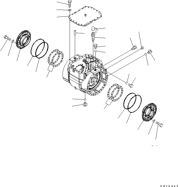 Схема запчастей Komatsu WA430-5-SN - ПЕРЕДНИЙ МОСТ (КОЖУХ МОСТА АКСЕССУАРЫ) ТРАНСМИССИЯ